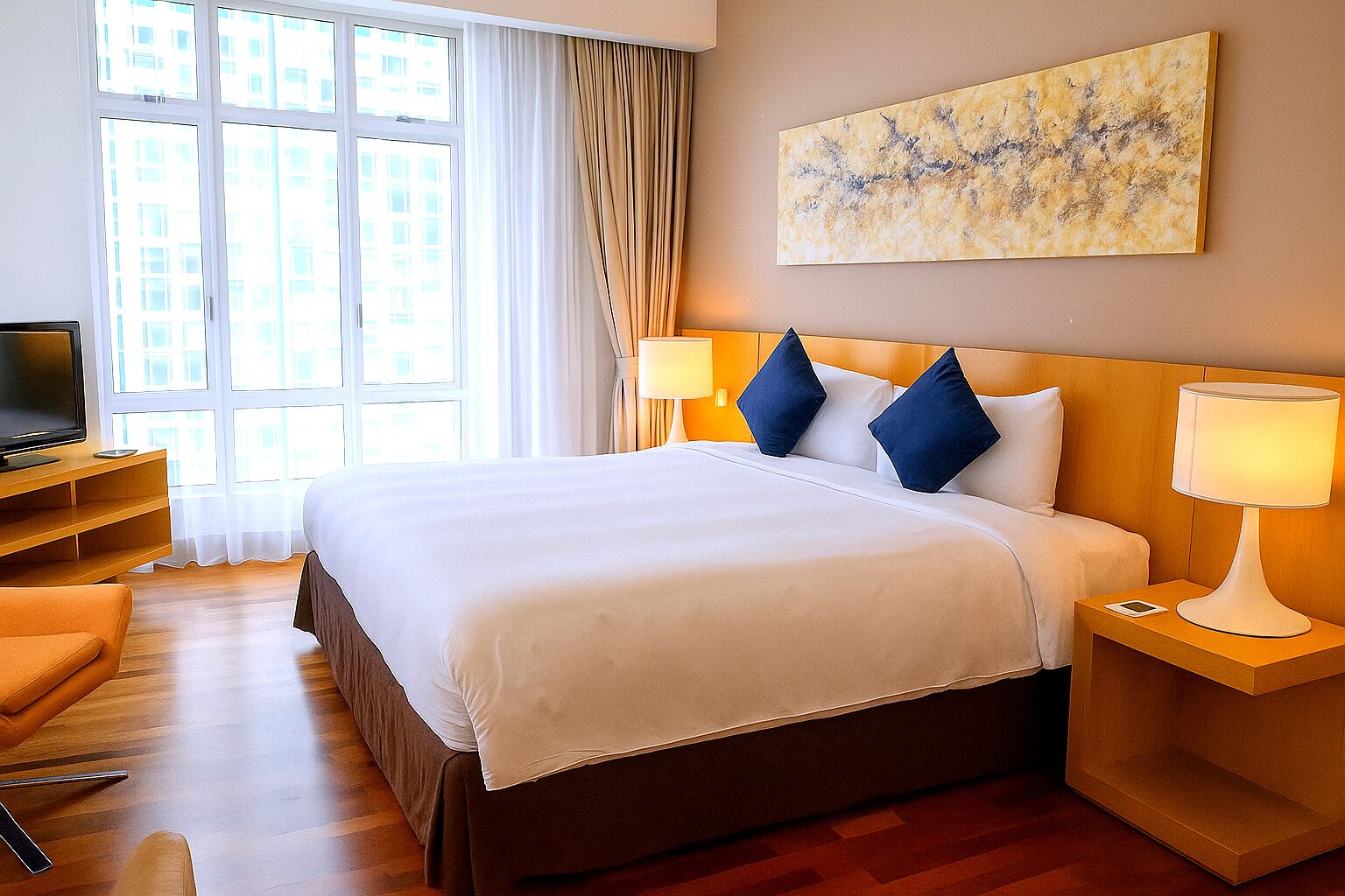 Premium bedding, in-room safe, desk, laptop workspace