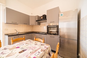 Appartement, 3 chambres | Cuisine privée | Réfrigérateur grande capacité avec congélateur, un four