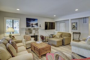 TV, DVD player, books