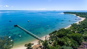On the beach, white sand, beach shuttle