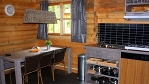 Dining - Wooden Cottage With a Veranda Located in a Natural Area (Onstwedde)