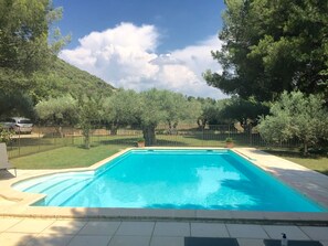 Pool - Nice House With Garden, Private Pool, Summer Kitchen and View of Mont Ventoux (Beaumes-de-Venise)