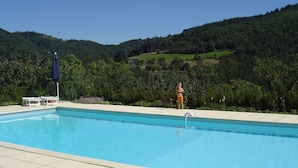 Outdoor pool - Former Coach House in a Castle With Park Garden, Swimming Pool in North Ardeche (Saint-Prix)