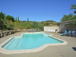 Outdoor pool, a heated pool - Posh Villa in Villarzel du Razes With Heated Pool & Garden (Villarzel-du-Razes)