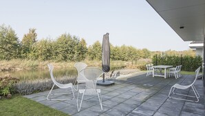 Villa | Balcony - Luxurious, Waterfront Design Villa, Located Near Harderbos (Zeewolde)