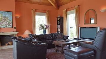 Fireplace, DVD player