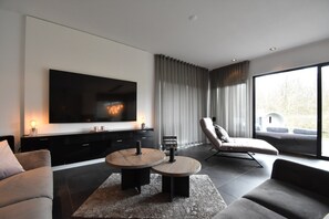 Villa | Living room - Modern Villa in Harderwijk with Sauna & Hot Tub (Zeewolde)