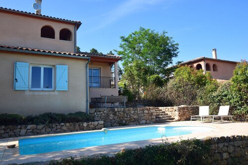 Hillside Villa With Pool, Joyeuse