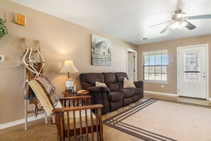 TV, fireplace, DVD player