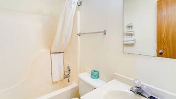 Free toiletries, hair dryer, towels