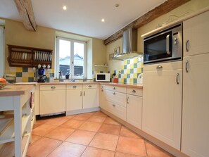 Cottage | Private kitchen | Highchair - Castle Wing Situated in the Heart of a Quiet (Manhay)
