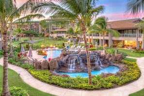 Outdoor pool, a heated pool - Welcome to 2 Luana Garden Villas 1C &1D Oceanfront resort Partial ocean Views (Lahaina)