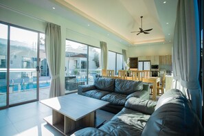 4-Bedroom Villa with Private Pool | Living area | Flat-screen TV - Yipmunta Pool Villa (Choeng Thale)