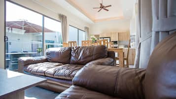 4-Bedroom Villa with Private Pool | Living area | Flat-screen TV