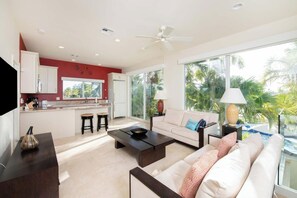 Flat-screen TV, video game console, stereo, printers