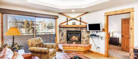 TV, fireplace, DVD player