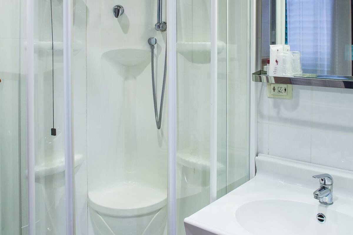 free toiletries, hair dryer, bidet, towels