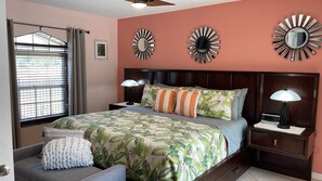 3 bedrooms, desk, iron/ironing board, travel crib