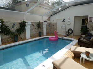 Outdoor pool, a heated pool