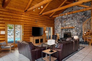 Smart TV, fireplace, DVD player, table football