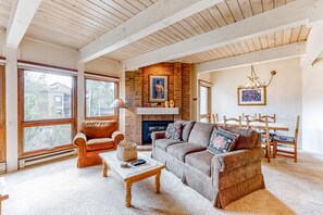 TV, fireplace, DVD player