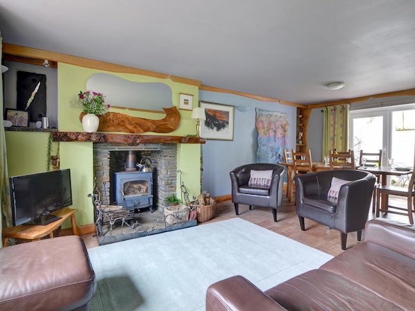 House | Living room | DVD player - Semi Detached, Stone Built Holiday Home near Swansea & Brecon Beacons (Swansea)