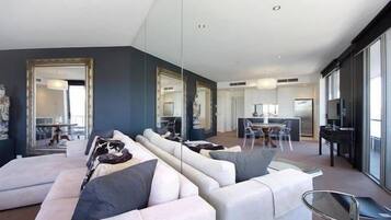 TV, DVD player, stereo