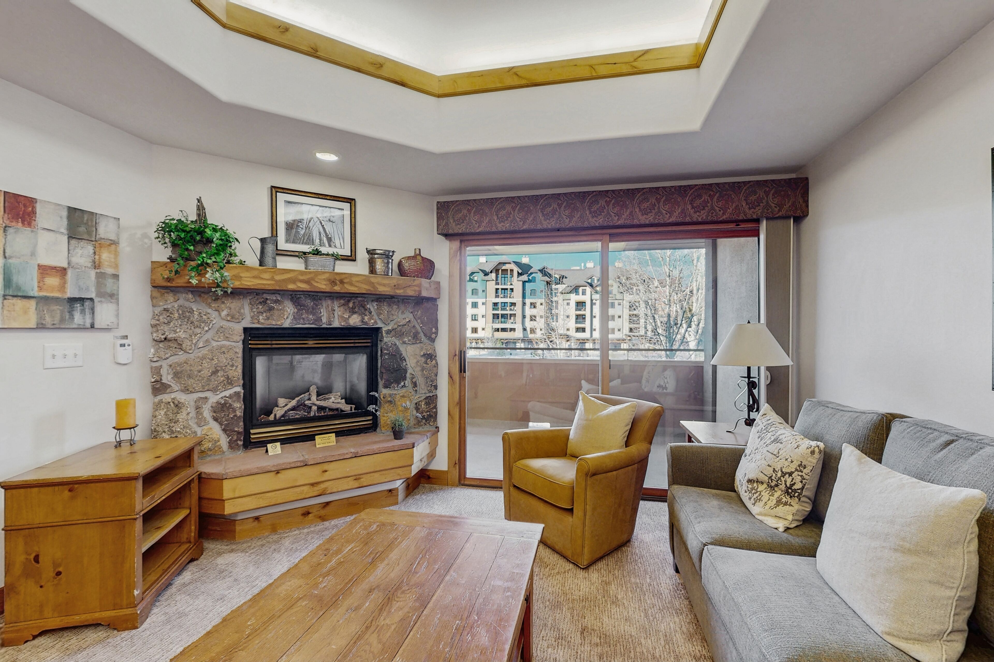 TV, fireplace, DVD player