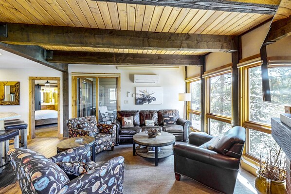 TV, lareira, DVD player