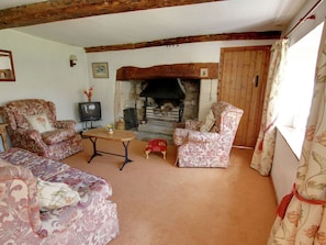 Fireplace - The old Coach House of This Dairy Farm was Converted Into a Lovely Cottage (Chippenham)