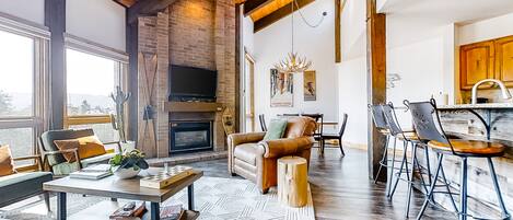 TV, fireplace, DVD player