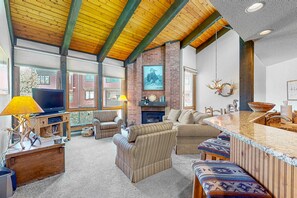 Televisión, chimenea, reproductor de DVD y servicios de streaming 