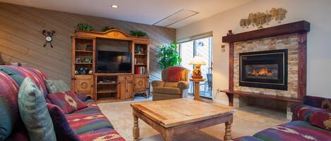 TV, fireplace, DVD player