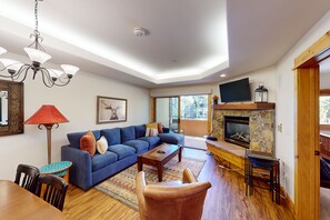 TV, fireplace, DVD player