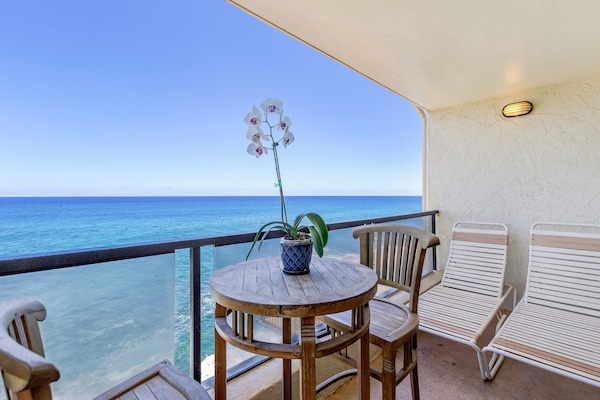 Breakfast, lunch or dinner on the Balcony with miles of only ocean & turtles.