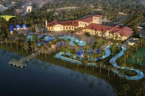 Outdoor pool, a heated pool - [New Villa 2] 5B4B Heat Pool, BBQ, next to Disney! (Kissimmee)