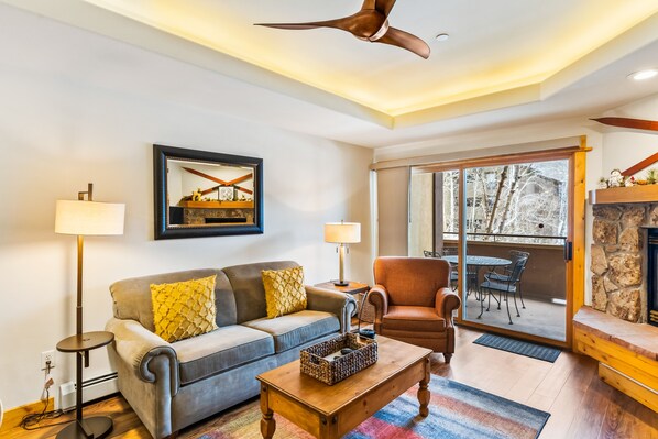 TV, fireplace, DVD player