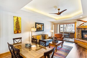 TV, fireplace, DVD player
