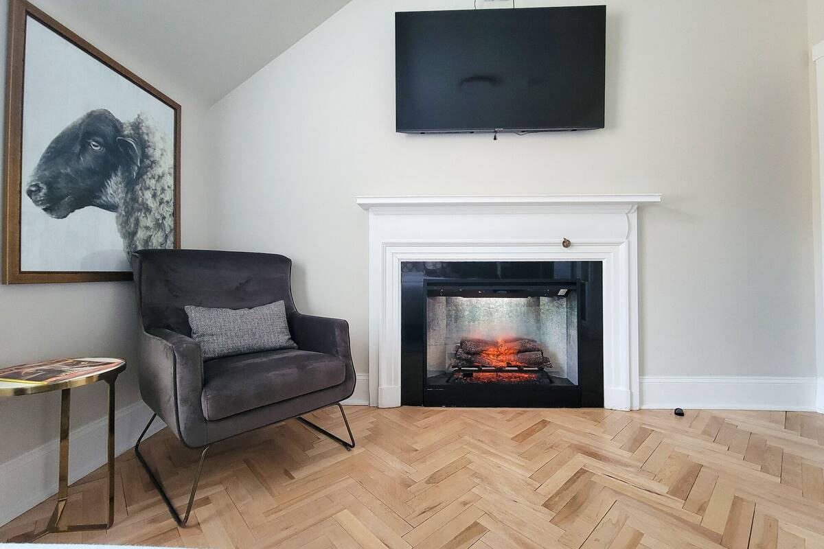 Habitación Premium, chimenea | Ropa de cama de alta calidad y camas con pillow-top
