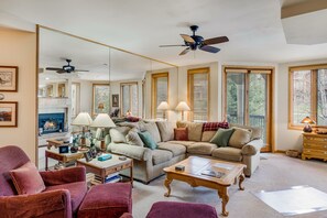 Televisio, takka, kirjoja