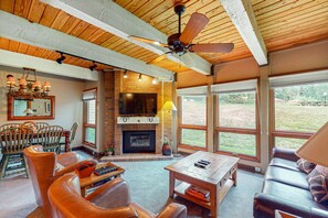 TV, fireplace, DVD player