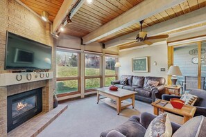 TV, fireplace, DVD player