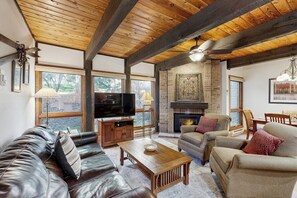 TV, fireplace, DVD player, stereo - Steamboat Springs suite next to hot tubs & pool (Steamboat Springs)