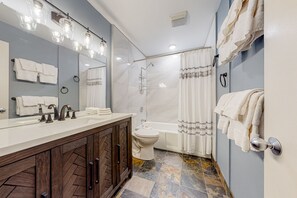 Hair dryer, towels