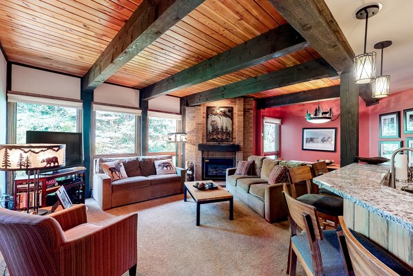 TV, fireplace, DVD player