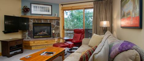 TV, fireplace, DVD player