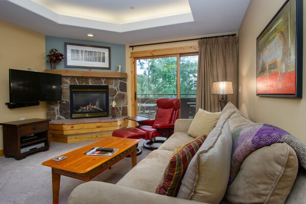 TV, fireplace, DVD player