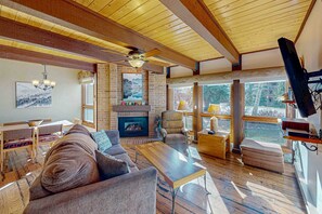 TV, fireplace, DVD player