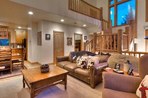 TV, fireplace, DVD player, stereo