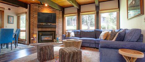 TV, fireplace, DVD player